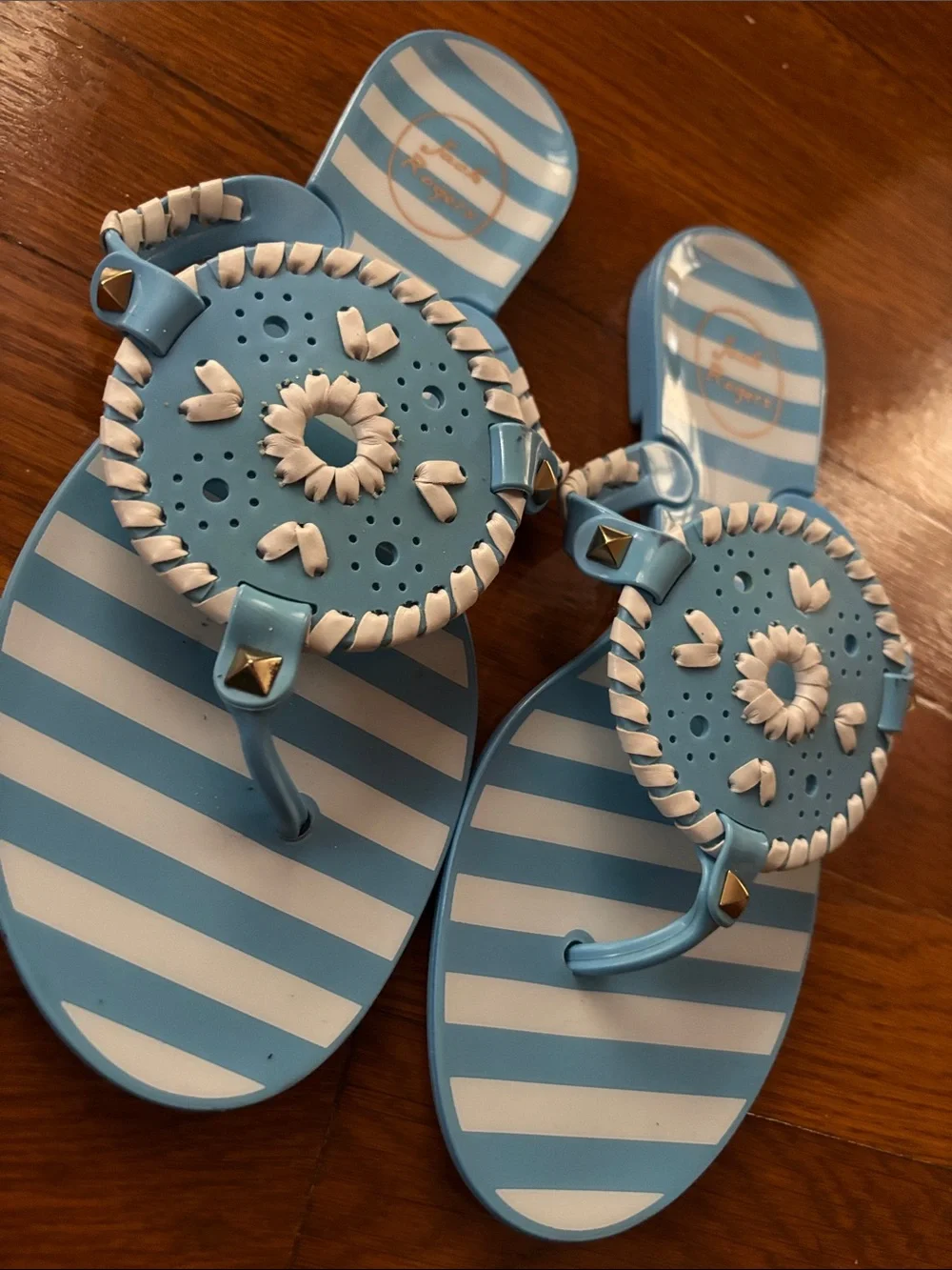 JACK ROGERS GEORGICA STRIPED JELLY SANDALS SANDALS